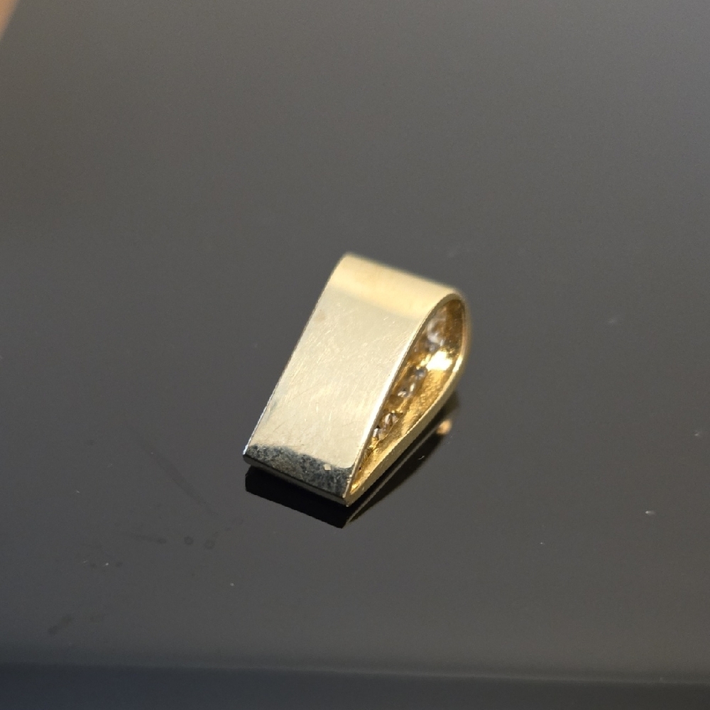 LADY'S VINTAGE 18K YELLOW GOLD NATURAL DIAMOND SLIDE ENHANCER PENDANT - Picture 15 of 15